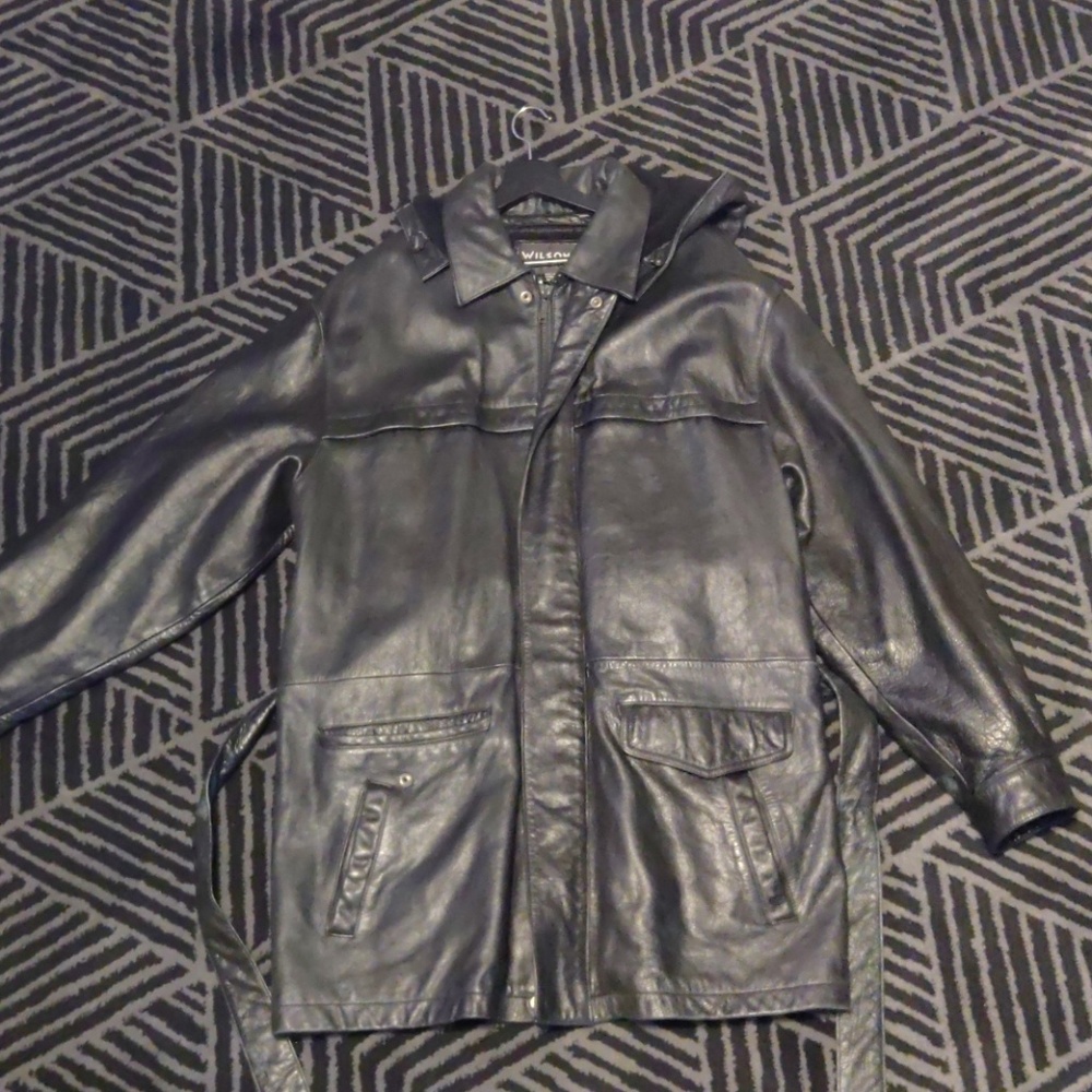 XLT Wilson's black leather coat